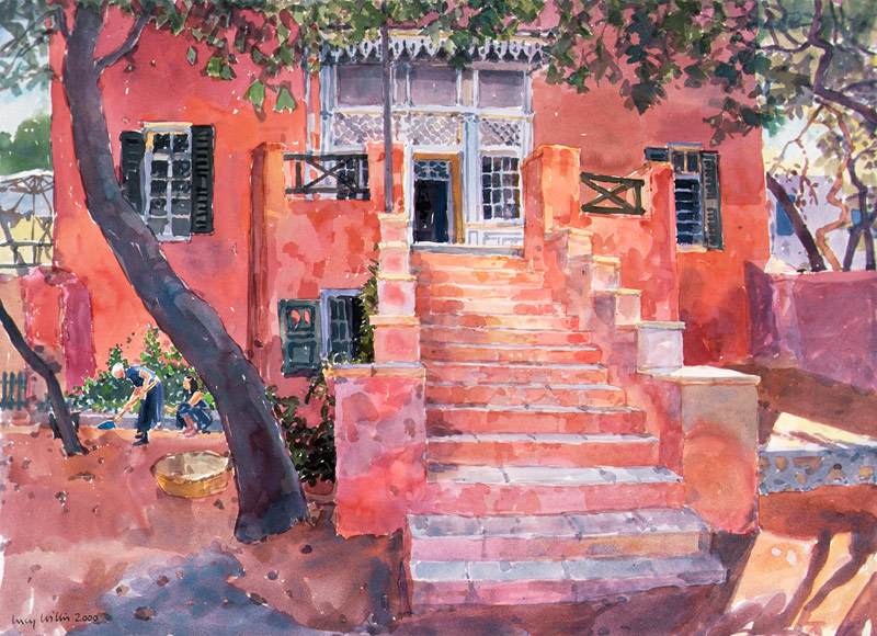 The House at Potisma, 2000 (w/c on paper)  od Lucy Willis