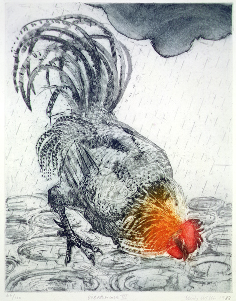 Weathercock II, 1983 (etching on paper)  od Lucy Willis