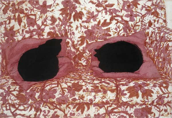Cats, 1988 (etching on paper)  od Lucy Willis