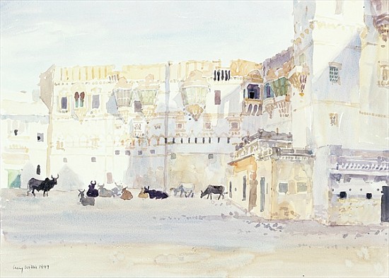 Evening at the Palace, Bhuj, 1999 (w/c on paper)  od Lucy Willis