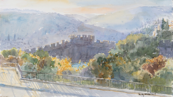Hills Beyond the City, Sunrise, Jerusalem od Lucy Willis