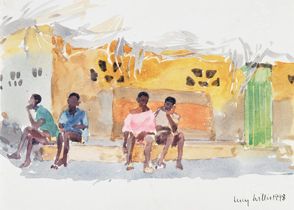 Children Waiting, 1998 (w/c on paper)  od Lucy Willis