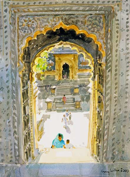 The Maheshwar Temple, 2003 (w/c on paper)  od Lucy Willis