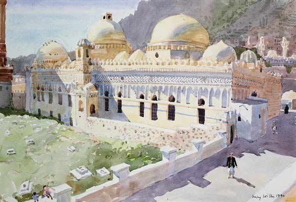 Mosque, Taiz, Yemen, 1990 (w/c on paper)  od Lucy Willis