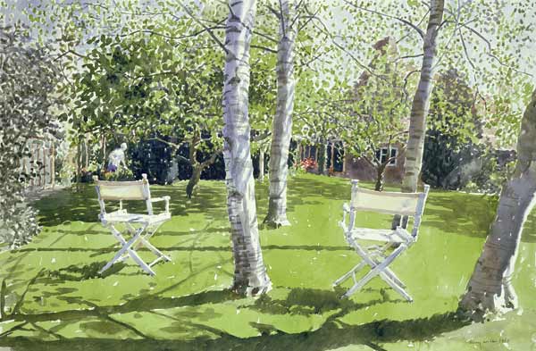Silver Birches, 1988 (w/c on paper)  od Lucy Willis