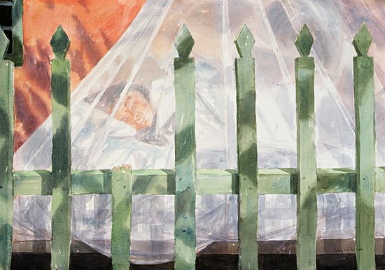 Sleeping in the Garden, Greece I, 2001 (w/c on paper)  od Lucy Willis