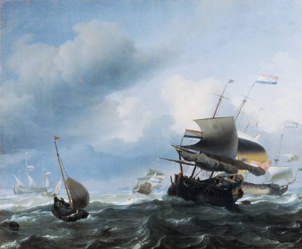 Meereslandschaft mit Segelschiffen. od Ludolf Backhuyzen