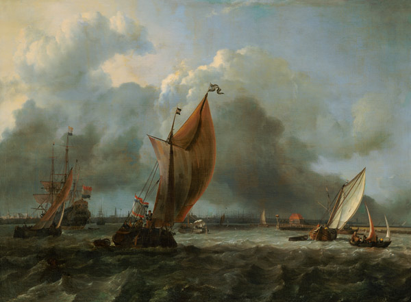 Sailing ships on the river Ij near Amsterdam. od Ludolf Backhuyzen
