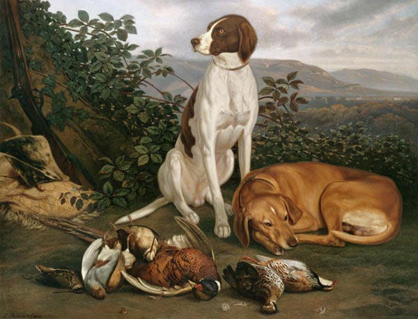 Hounds with game. od Ludwig Burckhardt
