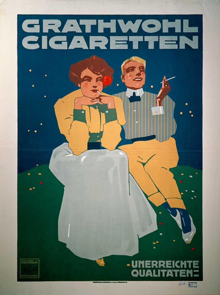 Well, cigarettes od Ludwig Hohlwein
