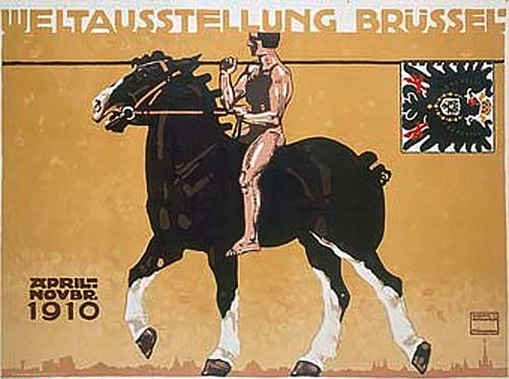 Poster for the Worlds Fair Brussels od Ludwig Hohlwein