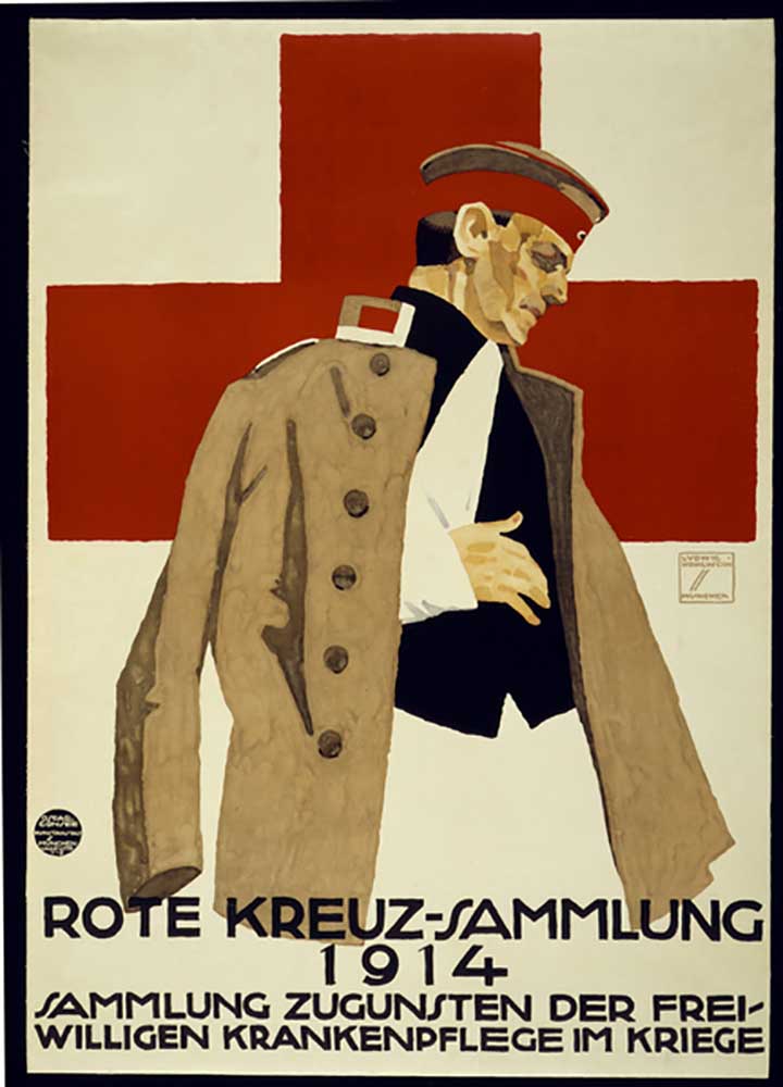 Fund Raising Campaign for German Red Cross, pub. 1914 od Ludwig Hohlwein