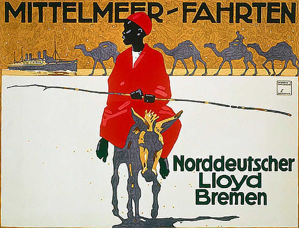 Advertising poster of North German Lloyd for Mediterranean cruises od Ludwig Hohlwein