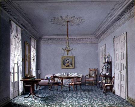 Drawing room Interior in the Palace in Stuttgart, Wurttemburg  on od Ludwig Holthausen
