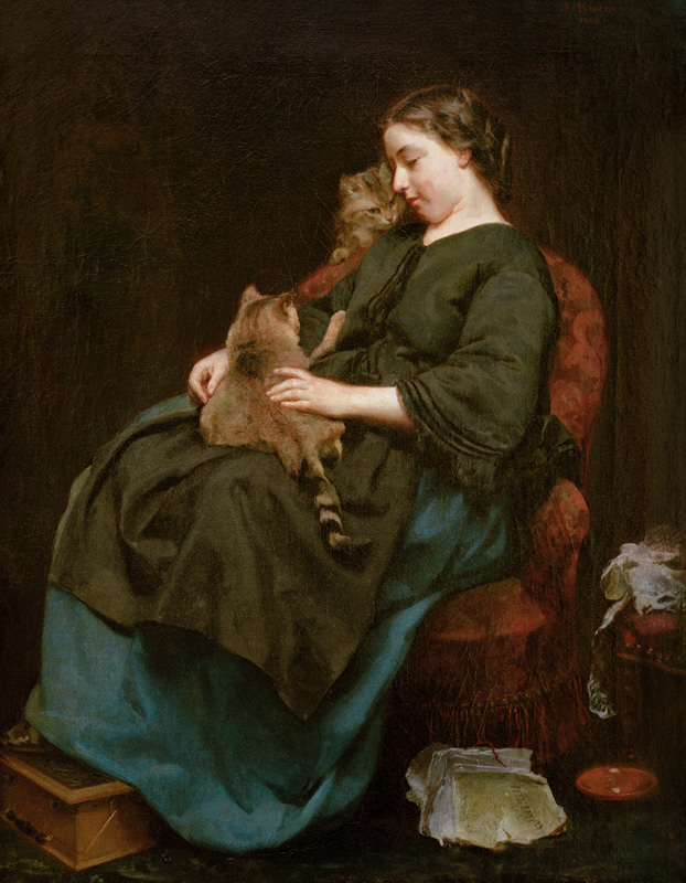 Die Katzenmutter od Ludwig Knaus