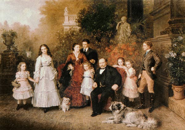 Family of the Businessman B. H. Strousberg od Ludwig Knaus