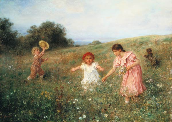In the spring meadow od Ludwig Knaus