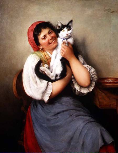 Her Favourite Cat od Ludwig Kohrl
