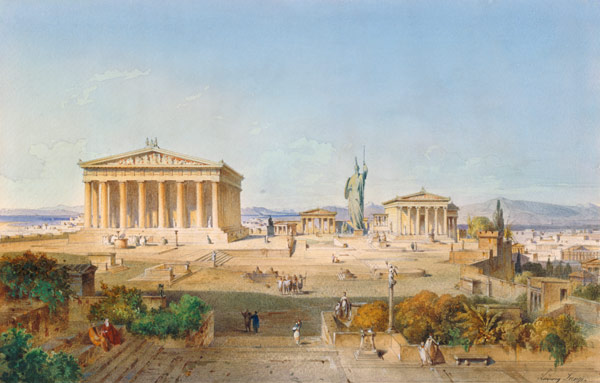 The Akropolis in Athens in the time of Perikles 444 V . Chr od Ludwig Lange