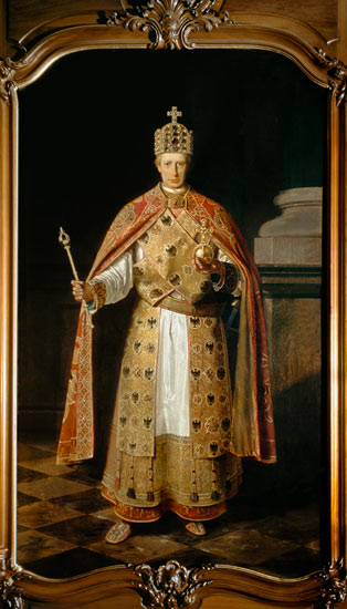 Francis II Holy Roman Emperor (1768-1835) wearing the Imperial insignia od Ludwig or Louis Streitenfeld