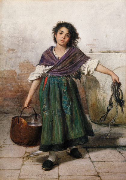 A Young Venetian Water-Carrier od Ludwig Passini