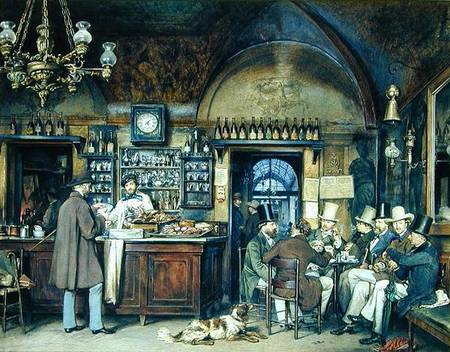 The Greek Cafe in Rome od Ludwig Passini