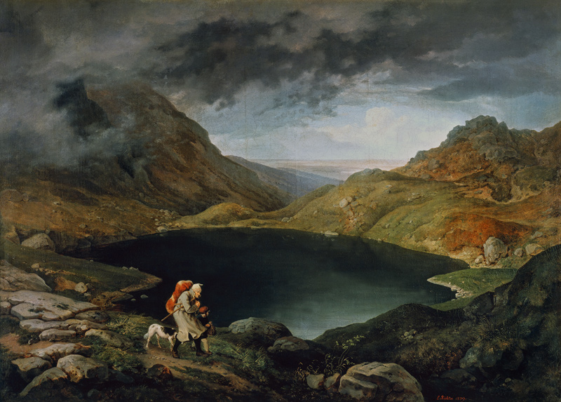 Little pond in the Sudeten Mountains od Ludwig Richter