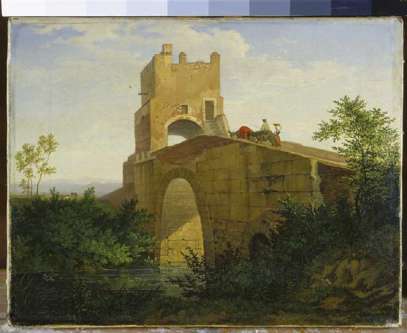 Ponte Salaro near Rome. od Ludwig Richter