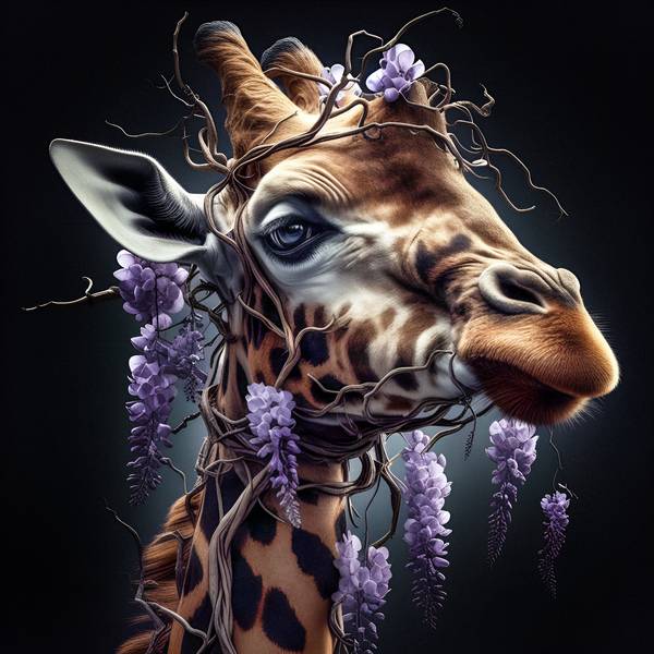 Wisteria and giraffe od Luigi M. Verde