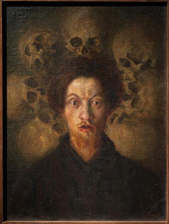 Selfportrait with skulls od Luigi Russolo