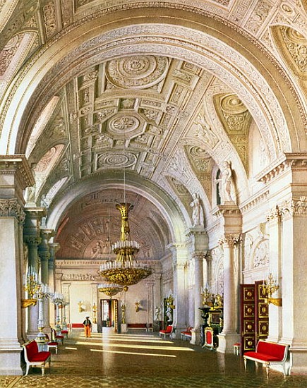View of the White Hall in the Winter Palace in St. Petersburg od Luigi (Ludwig Osipovich) Premazzi
