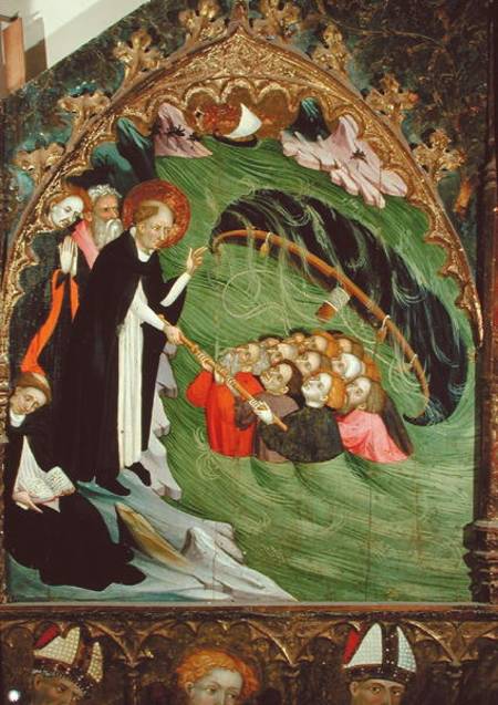 St. Dominic Rescuing Shipwrecked Fishermen from Drowning, detail from the Altarpiece of St. Dominic od Luis Borrassá