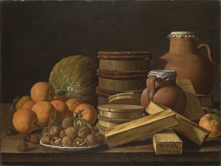 Still Life with Oranges and Walnuts od Luis Melendez