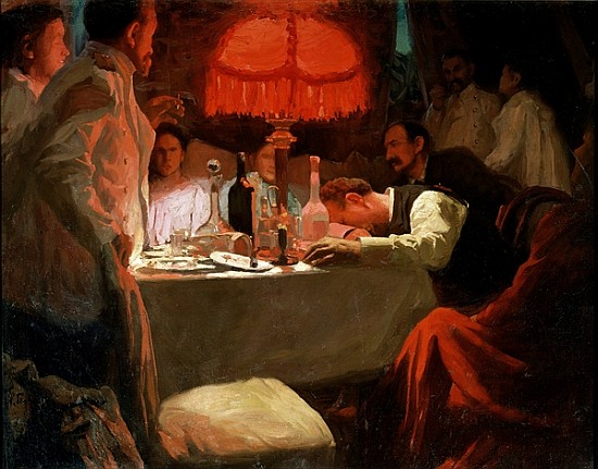 Under the Red Light, c.1910 od Lukjan Vasilievich Popov