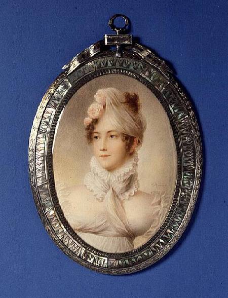 Miniature of a Young Woman od M Rouvier