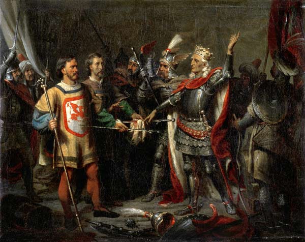 Wladyslaw II Jagiello (c.1351-1434) Before the Battle of Tannenberg, 15th July 1410 od Maksymiljan Antoni Piotrowski