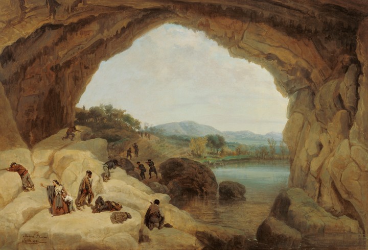 Ambushing a Group of Bandits at the Cueva del Gato od Manuel Barron y Carrillo