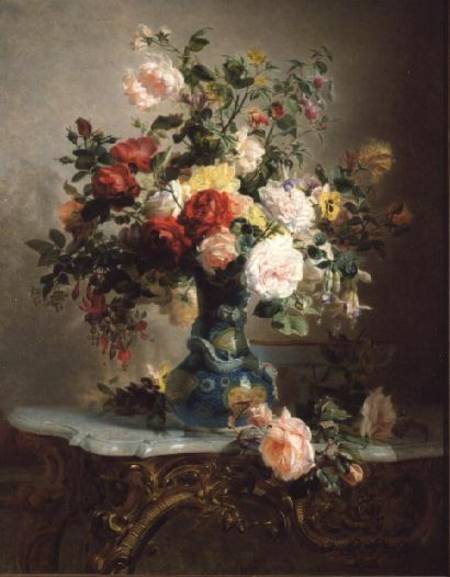 Vase of Roses and Other Flowers od Marc-Laurent Bruyas