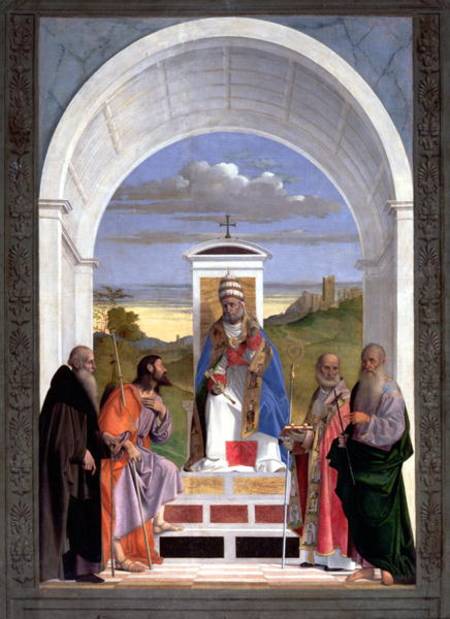 Saint Peter surrounded by four saints od Marco Basaiti