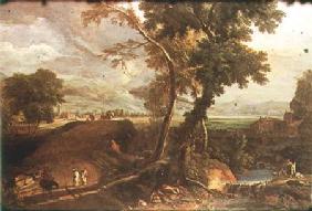 Landscape with a Torrent and Monks