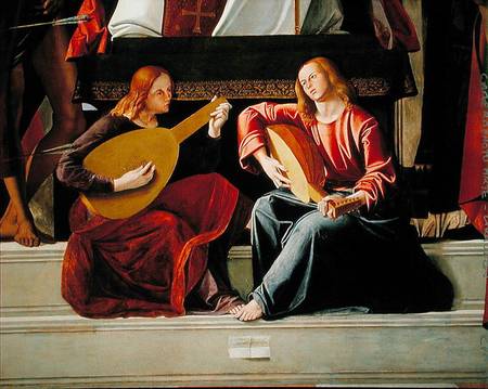 The angel musicians, from the altarpiece of Saint Ambrose od Marco Vivarini