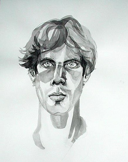 Self-Portrait, 2000 (pen, ink & watercolour)  od Marcus  Morrell