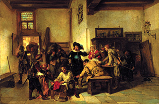 Soldiers loot an inn. od Mari Johann M.Henri Ten Kate
