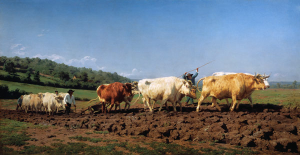 Ploughing with oxen in the Nivernais. od Maria-Rosa Bonheur