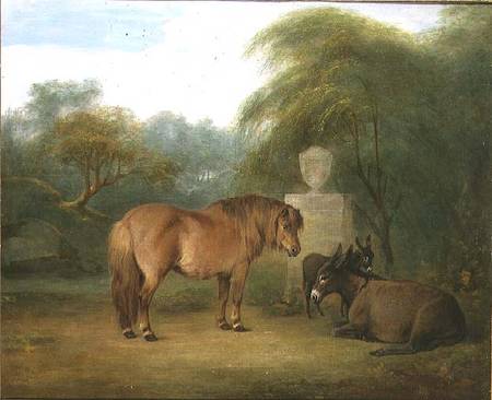 Pony and Donkeys in a Glade od Maria Spilsbury