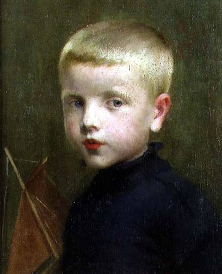 Portrait of a Boy with a Model Sailing Boat od Marianne Stokes
