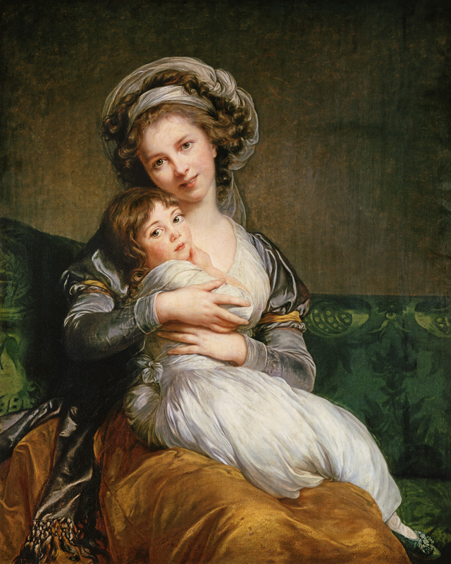 Portrait of the artist with her daughter od Marie Elisabeth-Louise Vigée-Lebrun