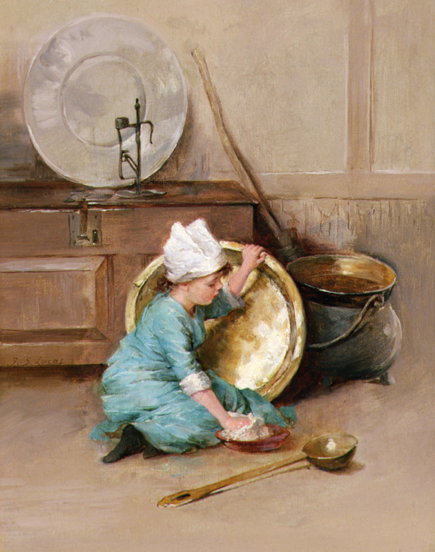 Polishing Brass od Marie Elizabeth Seymour Lucas