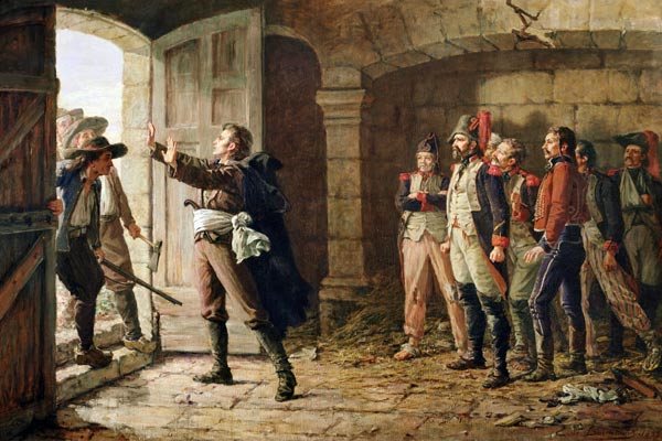 Maurice Gigost d'Elbee (1752-94) Protecting the New Prisoners at Chemille od Marie Felix Edmond de Boislecomte