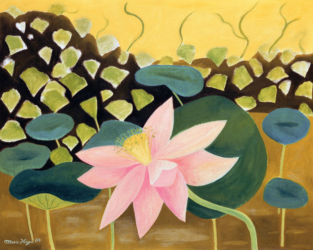 Lotus Flower, 1984 (oil on board)  od Marie  Hugo